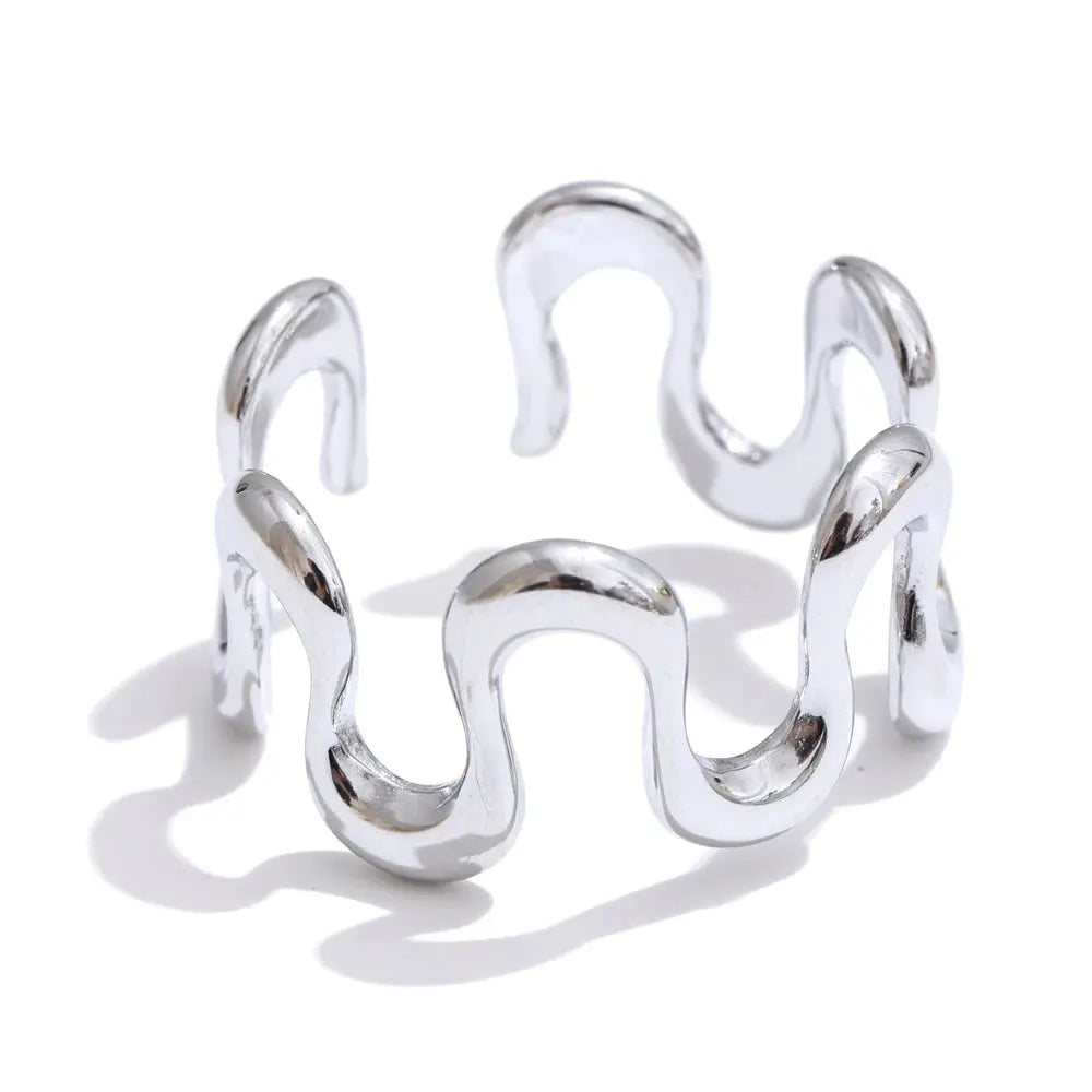 Bague Ouverte Irrégulière — Argent 925 Plaqué Or 18K Bijoux de Paris