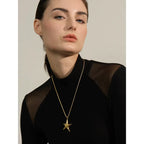 Collier Pendentif Étoile de Mer — Argent 925 Plaqué Or 18K Bijoux de Paris