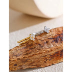 Bague Fleur Zircone Scintillante — Argent 925 Plaqué Or 18K Bijoux de Paris