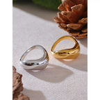Bague Géométrique Lisse — Argent 925 Plaqué Or 18K Bijoux de Paris