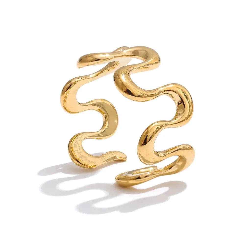 Bague Ouverte Irrégulière — Argent 925 Plaqué Or 18K Bijoux de Paris