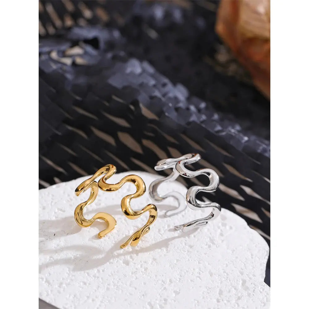 Bague Ouverte Irrégulière — Argent 925 Plaqué Or 18K Bijoux de Paris
