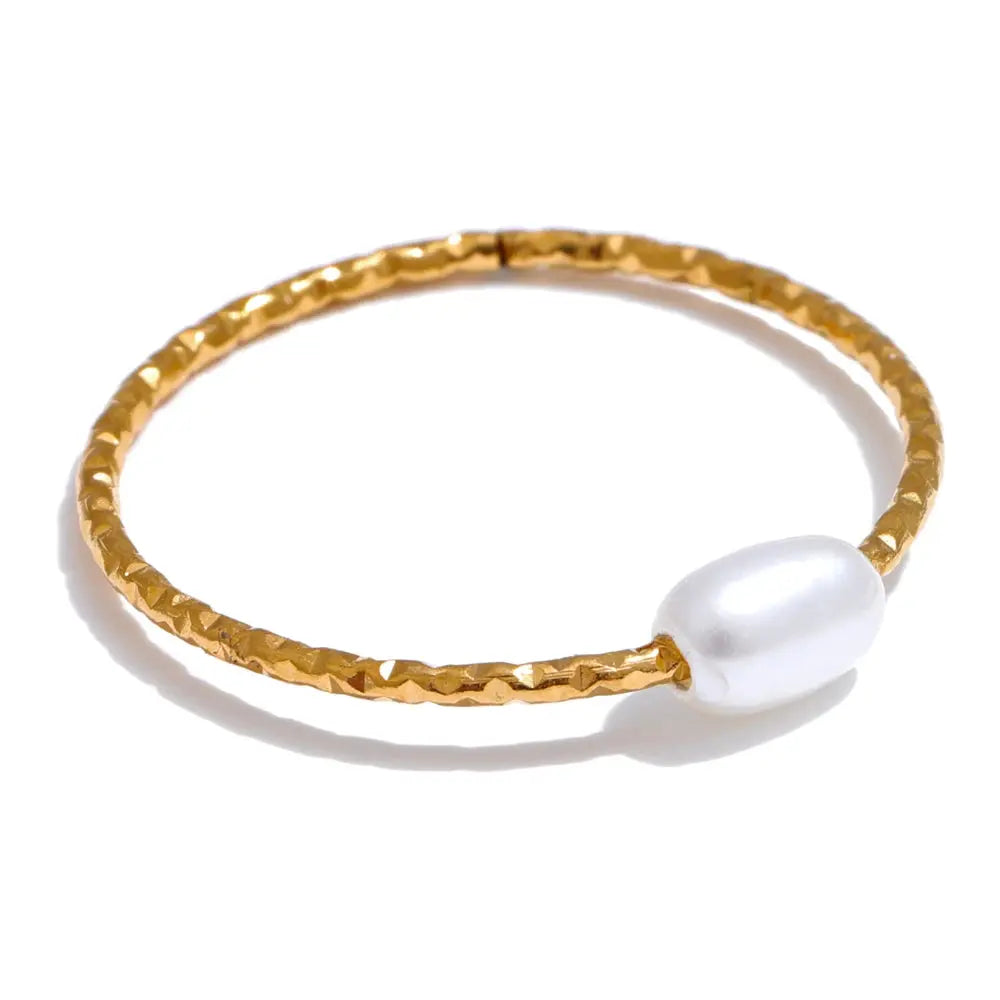 Bague Fine Perle d'Eau Douce — Argent 925 Plaqué Or 18K Bijoux de Paris