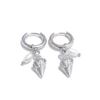 Boucles d'Oreilles Coquillage Perle d'Eau Douce — Argent 925 Plaqué Or 18K Bijoux de Paris