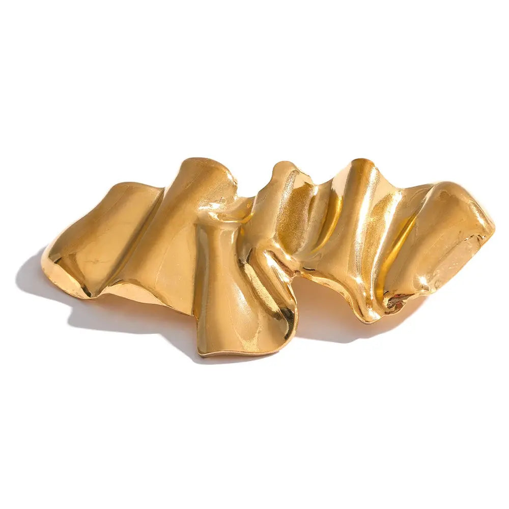 Broche Géométrique Abstraite — Argent 925 Plaqué Or 18K Bijoux de Paris