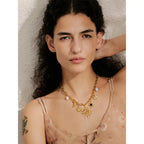 Collier Pendentif Céleste - Étoile, Lune et Soleil — Argent 925 Plaqué Or 18K From Paris Jewelry