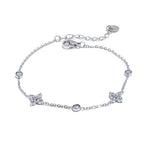 Bracelet Chaîne Fleurs en Zircone — Argent 925 Plaqué Or 18K Bijoux de Paris