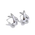 Puces d'Oreilles Croisées X — Argent 925 Plaqué Or 18K Bijoux de Paris