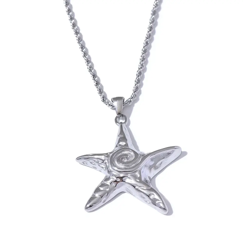 Collier Pendentif Étoile de Mer — Argent 925 Plaqué Or 18K Bijoux de Paris