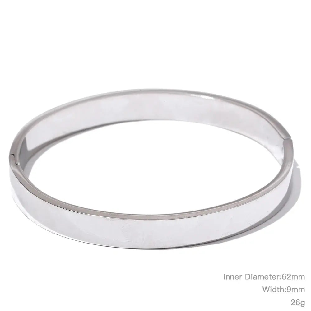 Jonc Rond Texturé Large — Argent 925 Plaqué Or 18K From Paris Jewelry