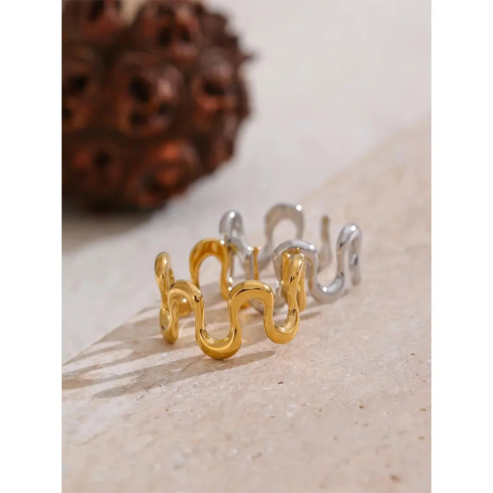 Bague Ouverte Irrégulière — Argent 925 Plaqué Or 18K Bijoux de Paris