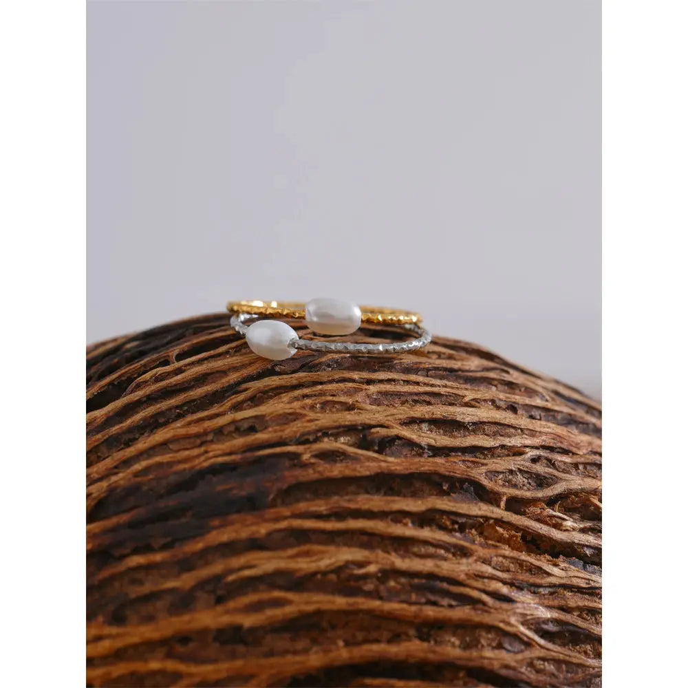 Bague Fine Perle d'Eau Douce — Argent 925 Plaqué Or 18K Bijoux de Paris