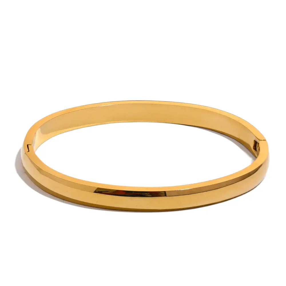 Jonc Lisse Doré — Argent 925 Plaqué Or 18K Bijoux de Paris