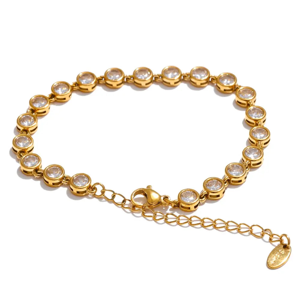 Collier et Bracelet Zircones Colorées — Argent 925 Plaqué Or 18K Bijoux de Paris
