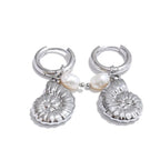 Boucles d'Oreilles Coquillage Perle d'Eau Douce — Argent 925 Plaqué Or 18K Bijoux de Paris