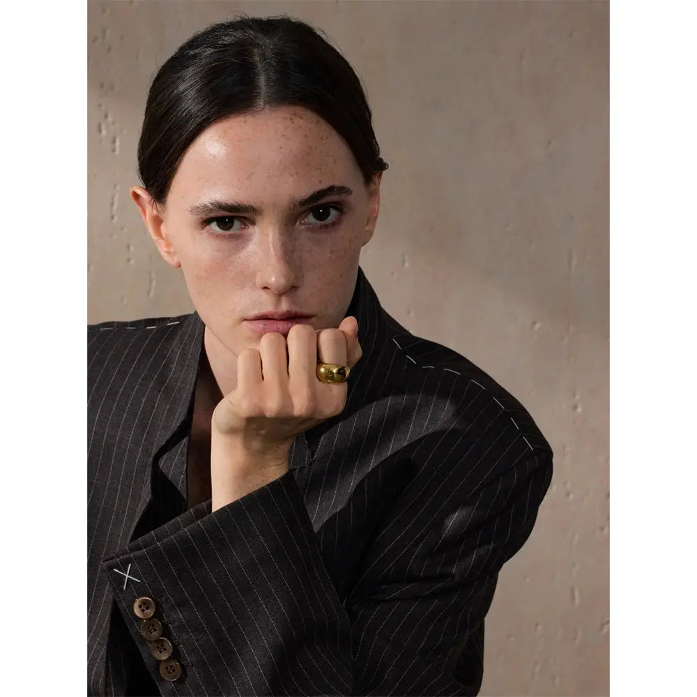 Bague Épaisse Lisse — Argent 925 Plaqué Or 18K Bijoux de Paris