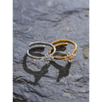 Bague Fleur Zircone Scintillante — Argent 925 Plaqué Or 18K Bijoux de Paris