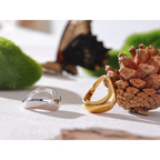 Bague Géométrique Lisse — Argent 925 Plaqué Or 18K Bijoux de Paris