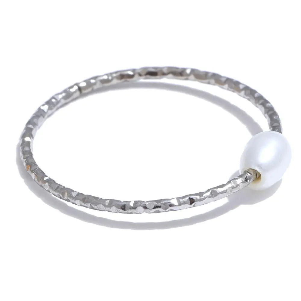 Bague Fine Perle d'Eau Douce — Argent 925 Plaqué Or 18K Bijoux de Paris