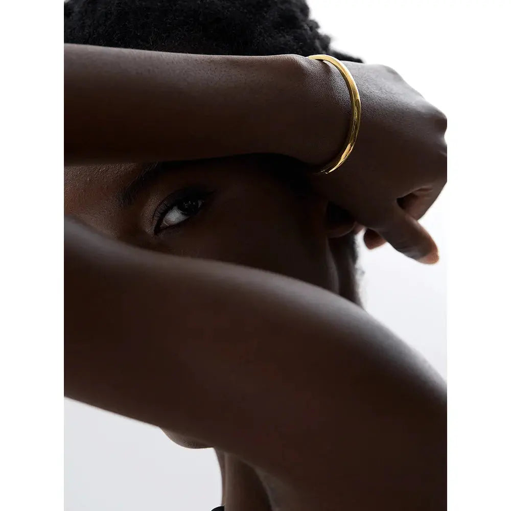 Jonc Lisse Doré — Argent 925 Plaqué Or 18K Bijoux de Paris
