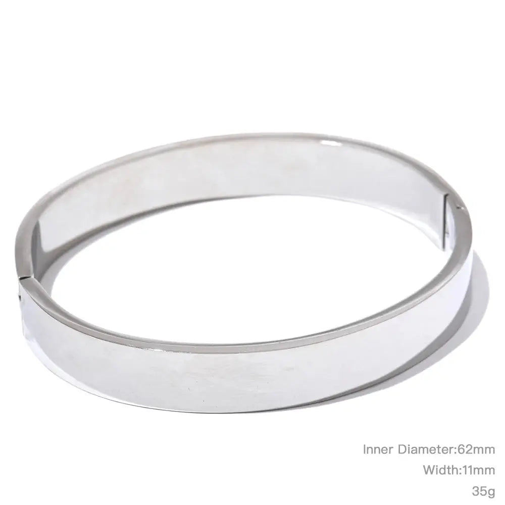 Jonc Rond Texturé Large — Argent 925 Plaqué Or 18K From Paris Jewelry