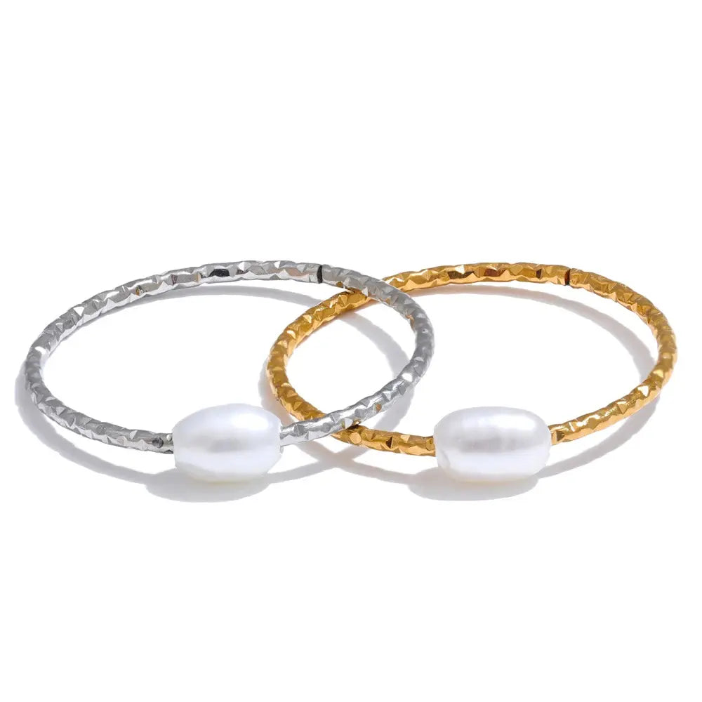 Bague Fine Perle d'Eau Douce — Argent 925 Plaqué Or 18K Bijoux de Paris