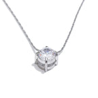 Collier Pendentif Solitaire Zircone — Argent 925 Plaqué Or 18K Bijoux de Paris