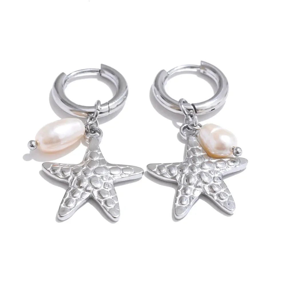Boucles d'Oreilles Coquillage Perle d'Eau Douce — Argent 925 Plaqué Or 18K Bijoux de Paris