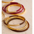 Set de 3 Joncs Superposés Résine — Argent 925 Plaqué Or 18K Bijoux de Paris