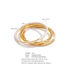 Set de 3 Joncs Superposés Résine — Argent 925 Plaqué Or 18K Bijoux de Paris