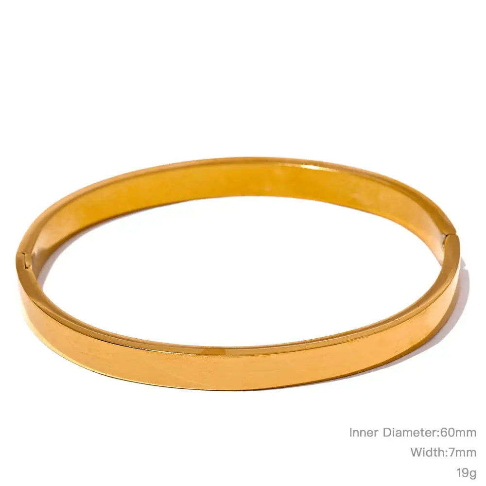 Jonc Rond Texturé Large — Argent 925 Plaqué Or 18K From Paris Jewelry
