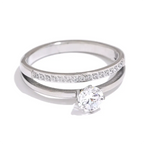 Bague Double Rang Zircone — Argent 925 Plaqué Or 18K Bijoux de Paris