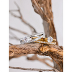 Bague Double Rang Zircone — Argent 925 Plaqué Or 18K Bijoux de Paris