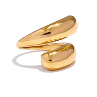 Bague Sculptée Design — Argent 925 Plaqué Or 18K Bijoux de Paris