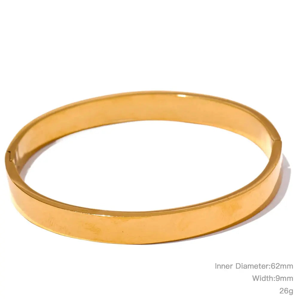 Jonc Rond Texturé Large — Argent 925 Plaqué Or 18K From Paris Jewelry