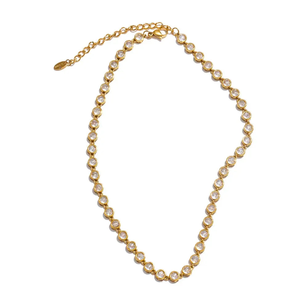 Collier et Bracelet Zircones Colorées — Argent 925 Plaqué Or 18K Bijoux de Paris