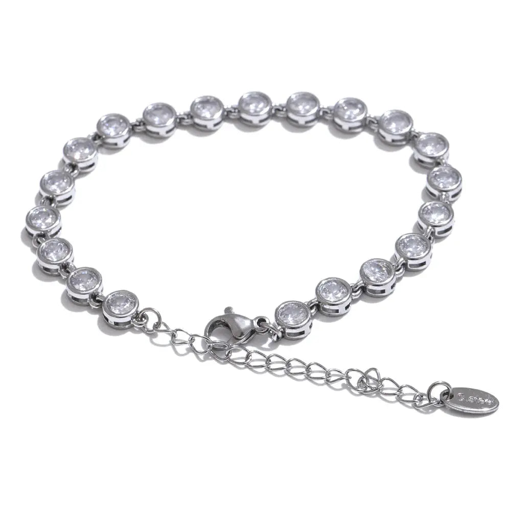 Collier et Bracelet Zircones Colorées — Argent 925 Plaqué Or 18K Bijoux de Paris
