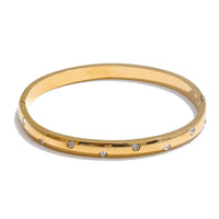 Jonc Pavé Zircone — Argent 925 Plaqué Or 18K Bijoux de Paris