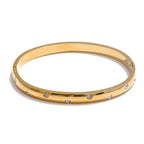 Jonc Pavé Zircone — Argent 925 Plaqué Or 18K Bijoux de Paris